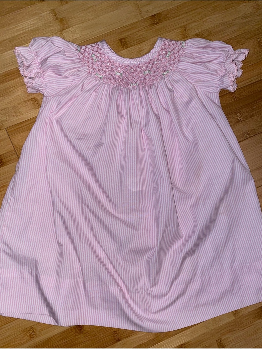 Edgehill Collection Pink Striped Smocked Baby Dress